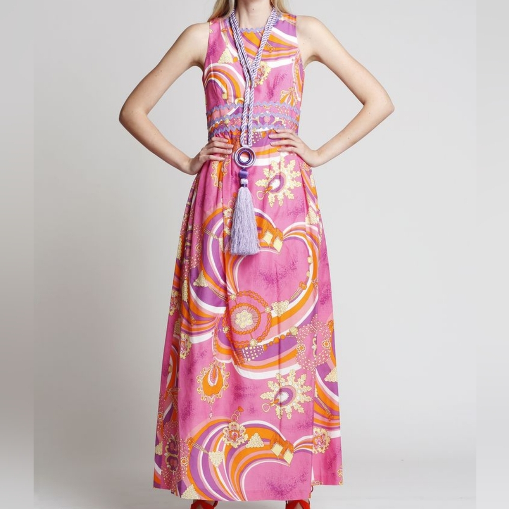 Jules Reid The Liza Maxi Dress In Jeweled Pink - Picture 7 of 7